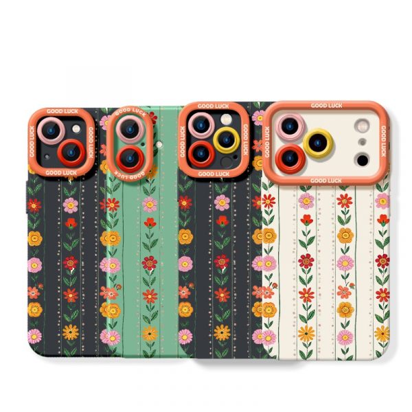 Floral Charm Vibrant Silicone Case for Apple iPhone Series
