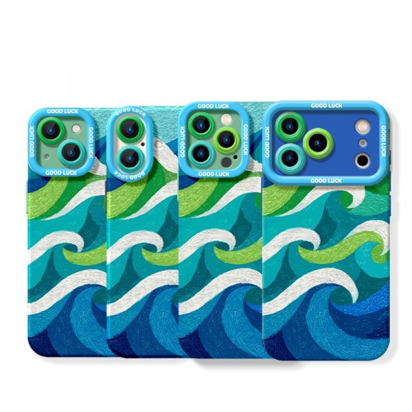 Ocean Waves Art Vibrant Silicone Case for Apple iPhone Series