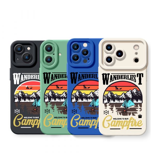 Wanderlust Campfire Adventure Silicone Case for Apple iPhone Series