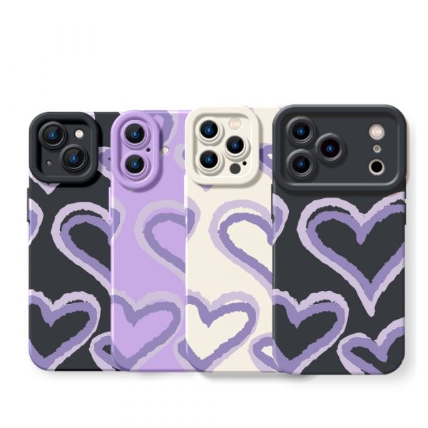 Soft Heart Silicone Case for Apple iPhone Series
