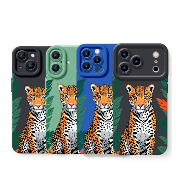 Leopard Jungle Silicone Case for Apple iPhone Series
