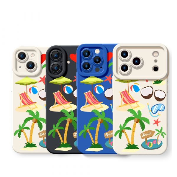 Tropical Beach Vibes Silicone Case for Apple iPhone Series