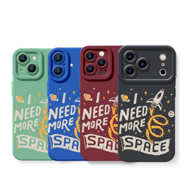 Outer Space Humor Silicone Case for Apple iPhone Series
