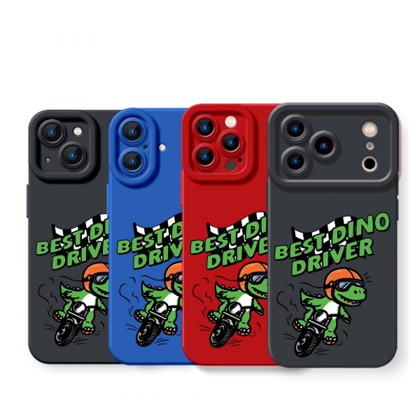 Racing Dino Delight Silicone Case for Apple iPhone Series