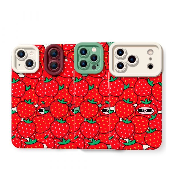 Strawberry Pop Art Silicone Case for Apple iPhone Series