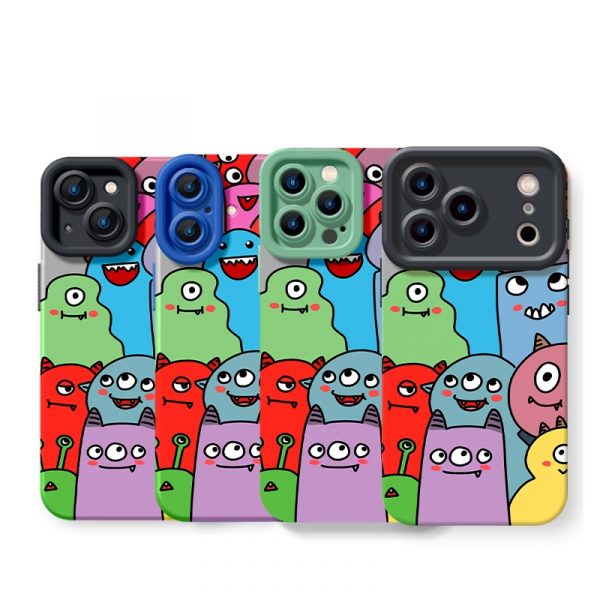 Colorful Monster Mashup Silicone Case for Apple iPhone Series
