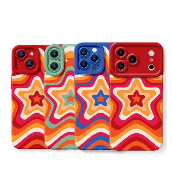 Retro Starburst Groove Silicone Case for Apple iPhone Series