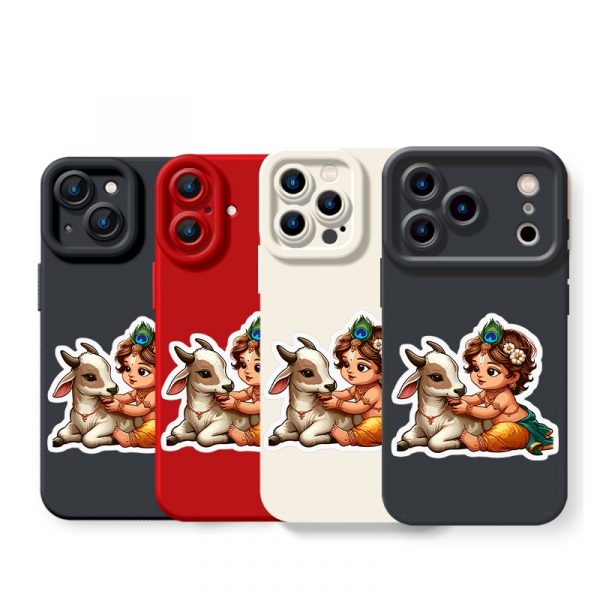 Divine Little Krishna Art Silicone Case for Apple iPhone Series
