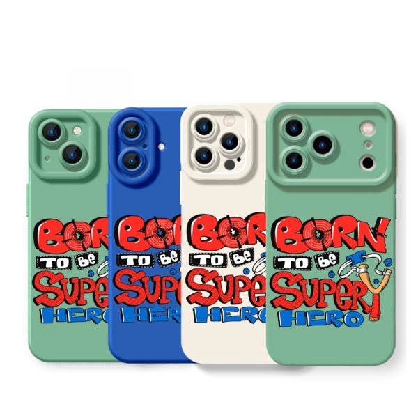 Born to Be Superhero Graphic Silicone Case for Apple iPhone Series