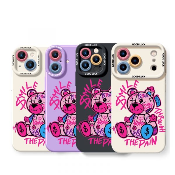 Bear Vibe Smile Through Silicone Case for Apple iPhone Series