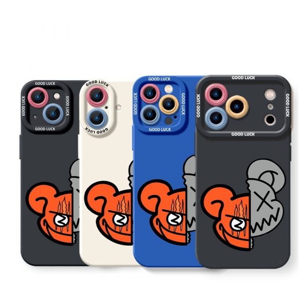 Split Personality Bear Design Silicone Case for Apple iPhone Series