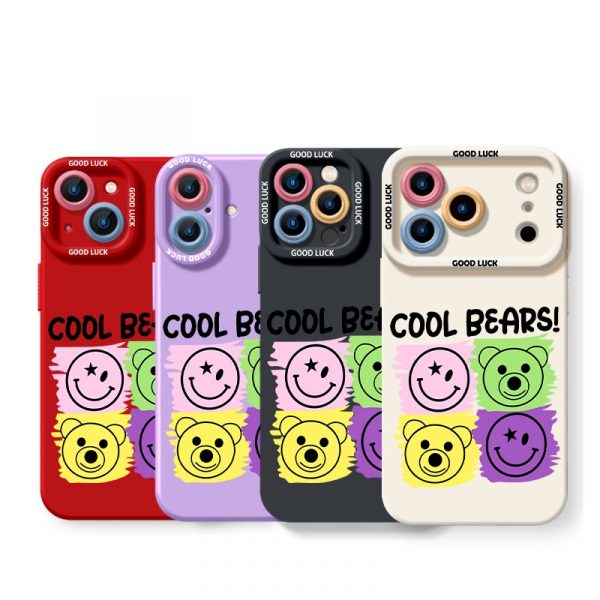 Colorful Cool Bears Graphic Silicone Case for Apple iPhone Series