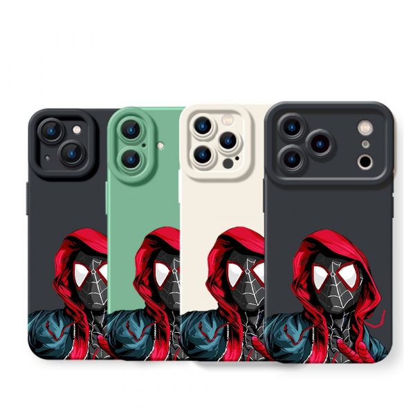Webbed Hero Hoodie Design Silicone Case for Apple iPhone Series