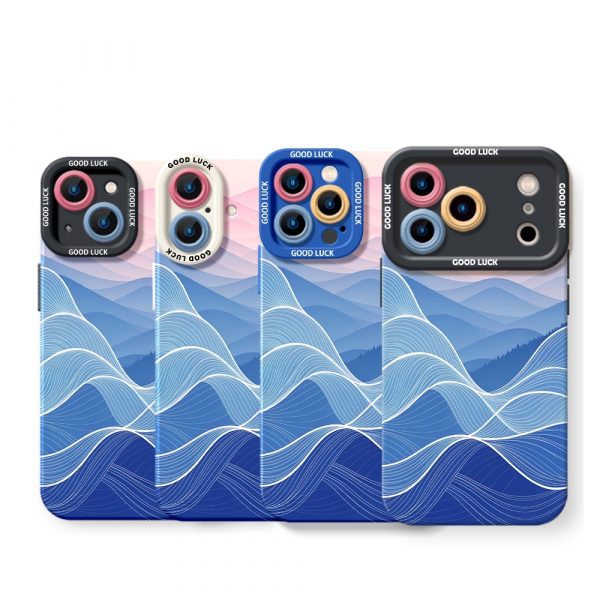 Serene Waves and Peaks Silicone Case for Apple iPhone Series