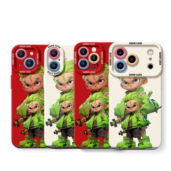Vibrant Green Gamer Kid Silicone Case for Apple iPhone Series