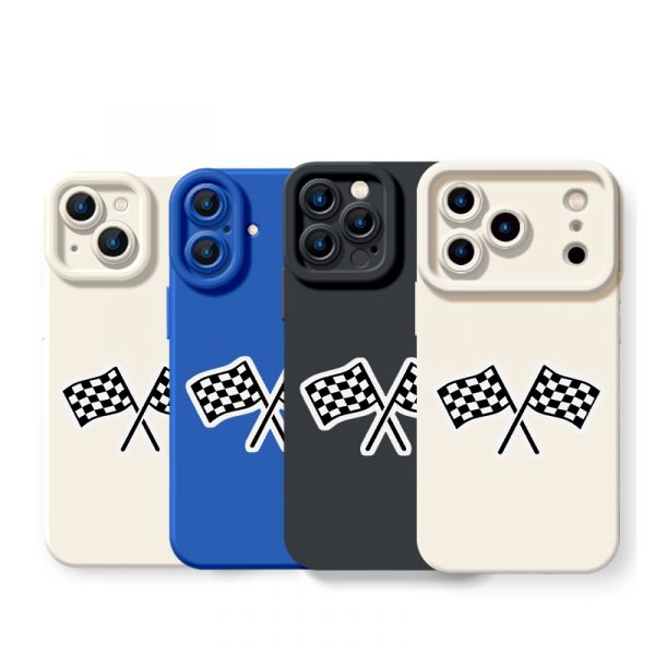 Checkered Flag Racer Silicone Case for Apple iPhone Series