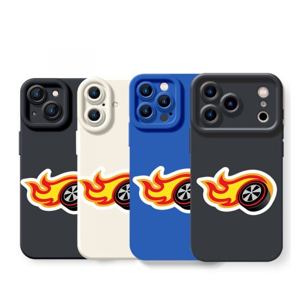 Flaming Wheel Adventure Silicone Case for Apple iPhone Series