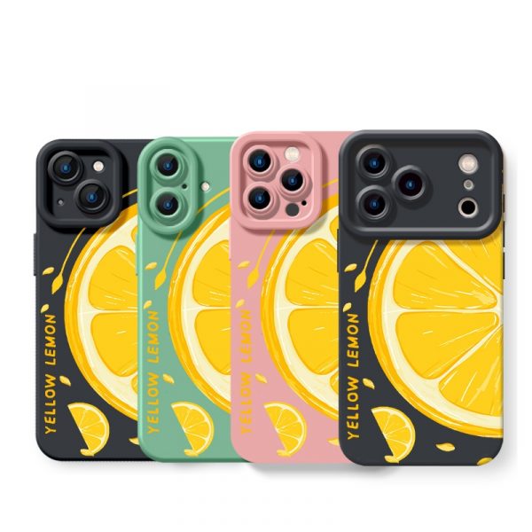 Citrus Splash Yellow Lemon Silicone Case for Apple iPhone Series