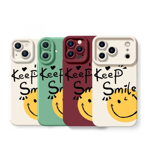 Cheerful Keep Smile Silicone Case for Apple iPhone Series