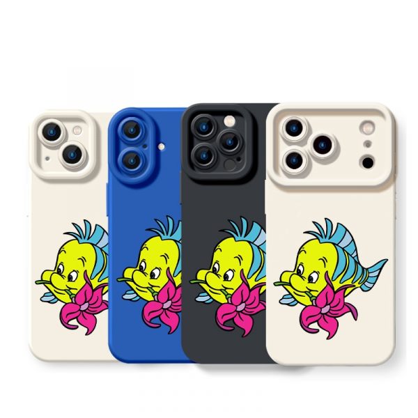 Cheerful Cartoon Fish Silicone Case for Apple iPhone Series