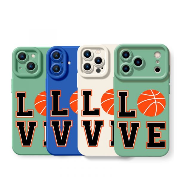 Basketball Love Print Silicone Case for Apple iPhone Series