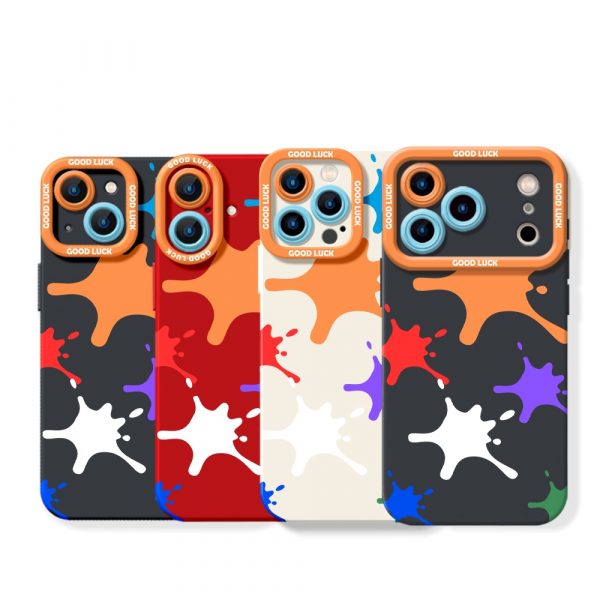 Vivid Paint Splash Silicone Case for Apple iPhone Series