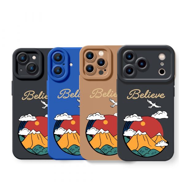 Mountain Sunrise Believe Art Silicone Case for Apple iPhone Series