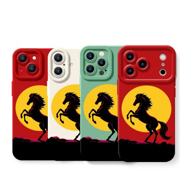 Wild Stallion Sunset Silicone Case for Apple iPhone Series