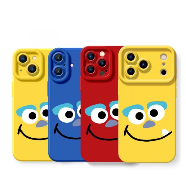 Cheerful Monster Face Silicone Case for Apple iPhone Series
