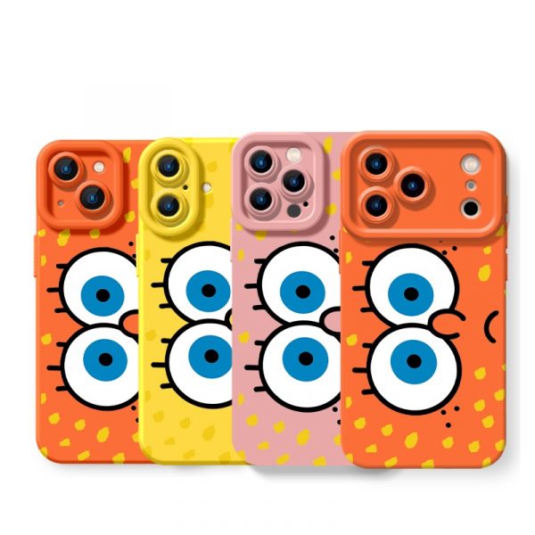 Cheerful Cartoon Eyes Silicone Case for Apple iPhone Series
