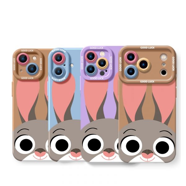 Adorable Bunny Charm Silicone Case for Apple iPhone Series