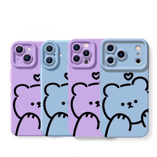 Cuddly Bear Love Silicone Case for Apple iPhone Series