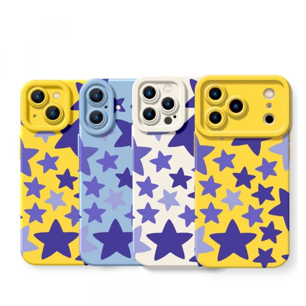 Stellar Blue Burst Stars Silicone Case for Apple iPhone Series