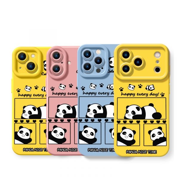 Cute Panda Comic Delight Silicone Case for Apple iPhone Series