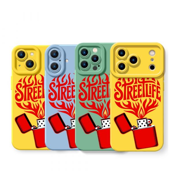 Street Life Flame Style Silicone Case for Apple iPhone Series