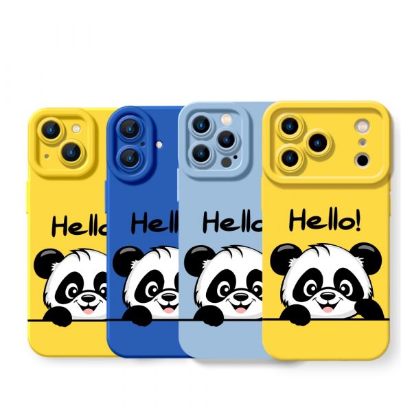 Panda Greeting Fun Silicone Case for Apple iPhone Series