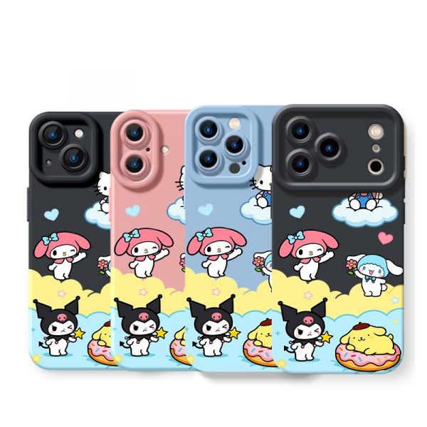 Cute Clouds and Friends Silicone Case for Apple iPhone Series