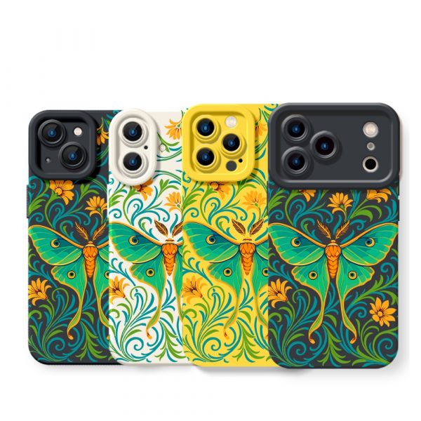 Majestic Moth & Floral Dream Silicone Case for Apple iPhone Series
