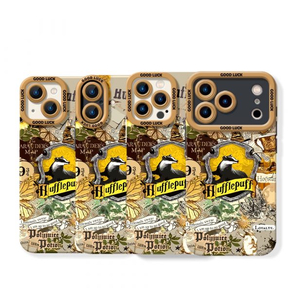 Hufflepuff Magic Collage Silicone Case for Apple iPhone Series