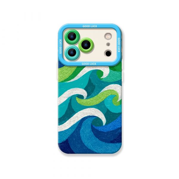 Ocean Waves Art Vibrant Silicone Case for Apple iPhone Series