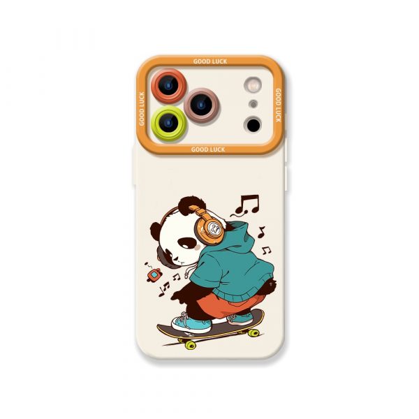 Skateboarding Panda Groove Silicone Case for Apple iPhone Series
