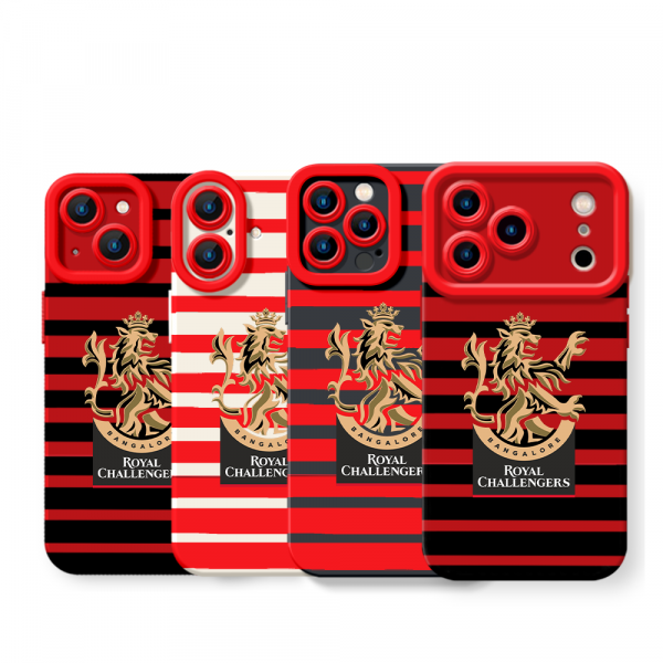 Red Striped Royal Silicone Case for Apple iPhone Series