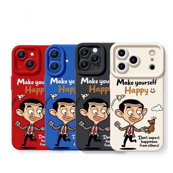 Cheerful Cartoon Companion Silicone Case for Apple iPhone Series