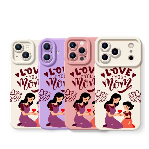 Heartfelt Love Mom & Child Art Silicone Case for Apple iPhone Series