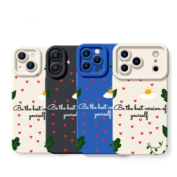 Affirmation Hearts & Nature Vibes Silicone Case for Apple iPhone Series