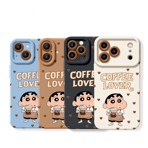 Cute Coffee Lover Hearts Silicone Case for Apple iPhone Series