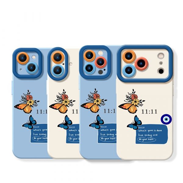 Butterfly Bliss Vibrant Elegance Silicone Case for Apple iPhone Series