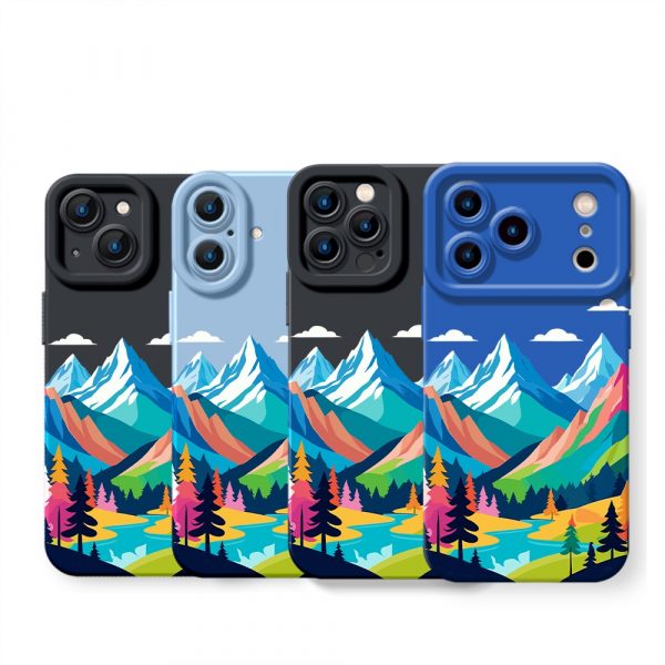 Vibrant Mountain Escape Silicone Case for Apple iPhone Series