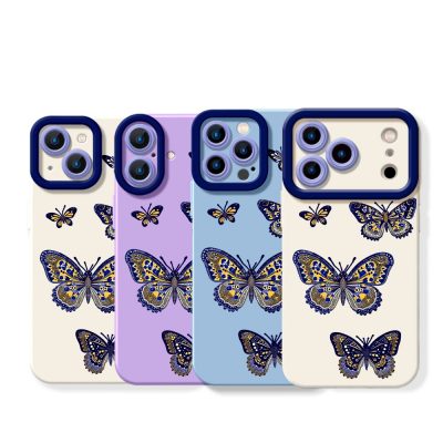 Butterfly Bliss Vibrant Elegance Silicone Case for Apple iPhone Series