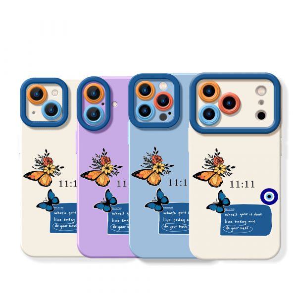 Butterfly Dreams Floral Charm Silicone Case for Apple iPhone Series